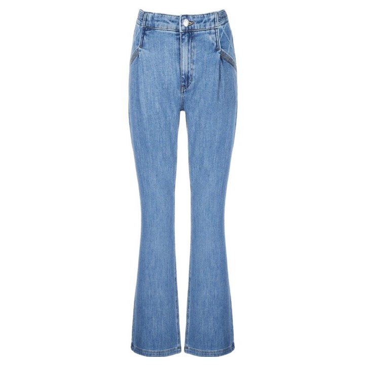 게스 여성용 자카드 다이아 포인트 플레어 붓컷 팬츠 YP2D6087