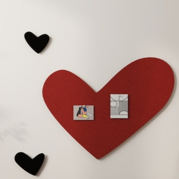 봄미르 하트 무타공 펠트보드 벽장식 인테리어소품