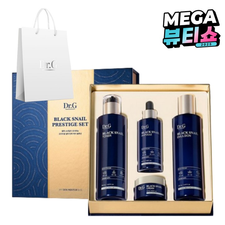 닥터지 블랙 스네일 프레스티지 기초화장품 4종 세트, 1개