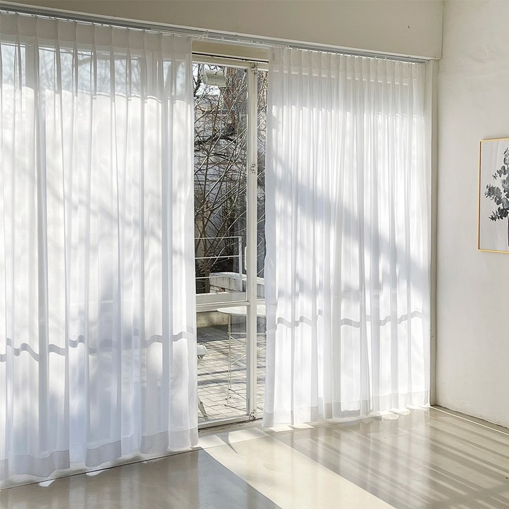 창안애 차르르 쉬폰 나비주름 속지 커튼