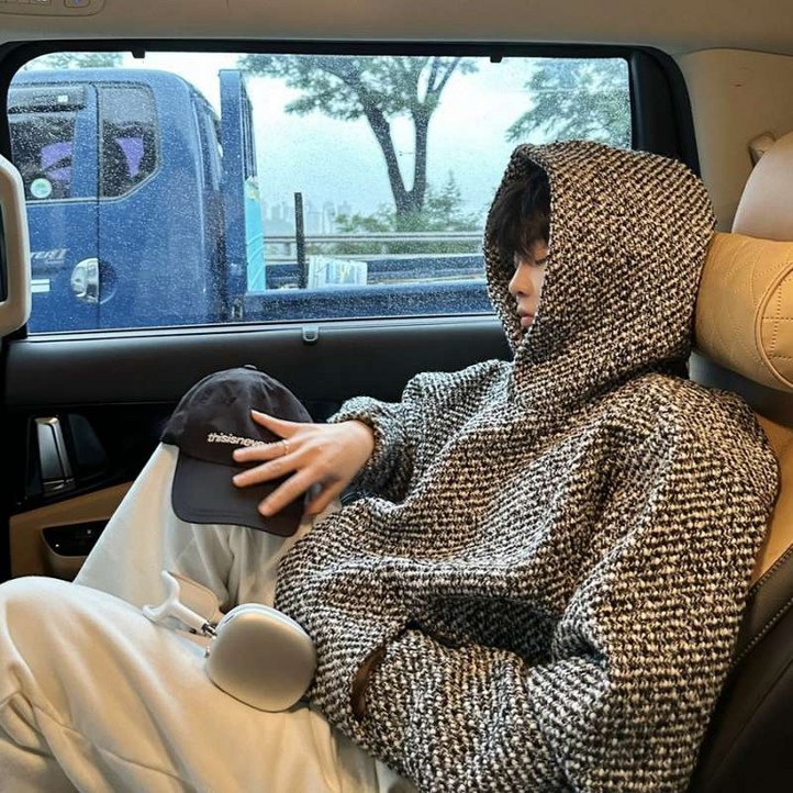 남성 캐주얼 긴팔 후드티 오버핏 티셔츠