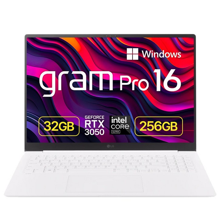 SSD 1TB or MS오피스 증정 LG전자 그램 Pro 16Z90SPED79K 코어 울트라7 RTX3050, 에센스 화이트, 16Z90SPED79KMS오피스HS, 256GB, 32GB, WIN11 Home