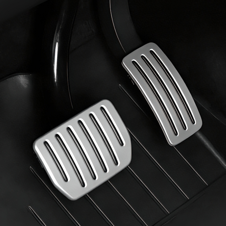 Vihimai 테슬라 모델Y 주니퍼 모델3 하이랜드 전용 논슬립 알루미늄 브레이크 악셀 페달 악세사리 세트, 실버, M3M3H, MYMYJ