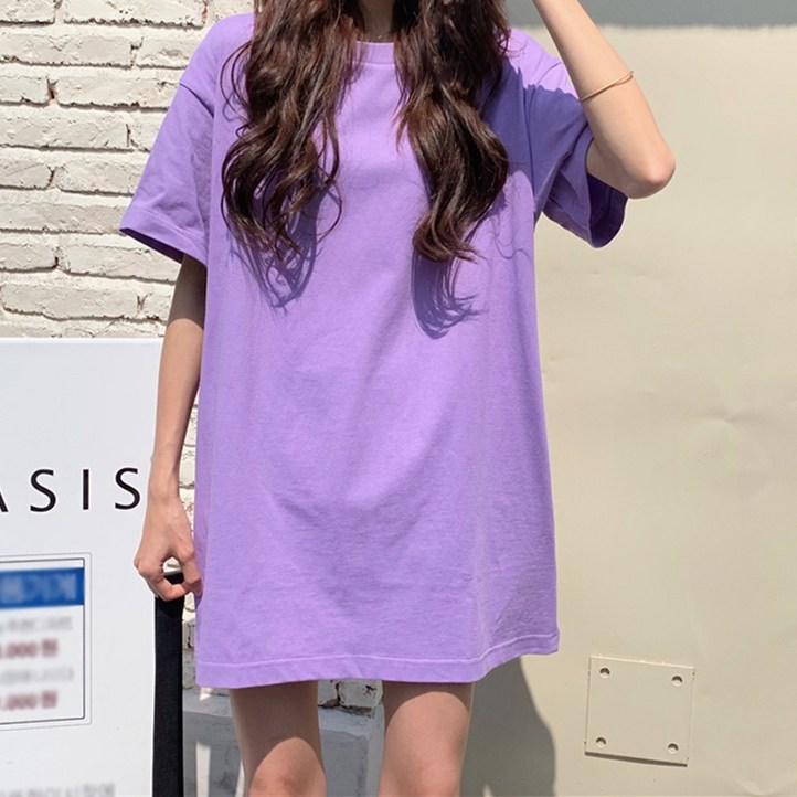 타니즈 라덴 무지 라운드넥 오버핏 반팔티셔츠
