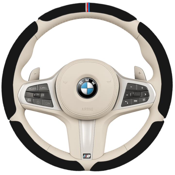 SOTT 자동차 핸들커버 커스텀 알칸타라 스웨이드 5P, 블랙 5개세트