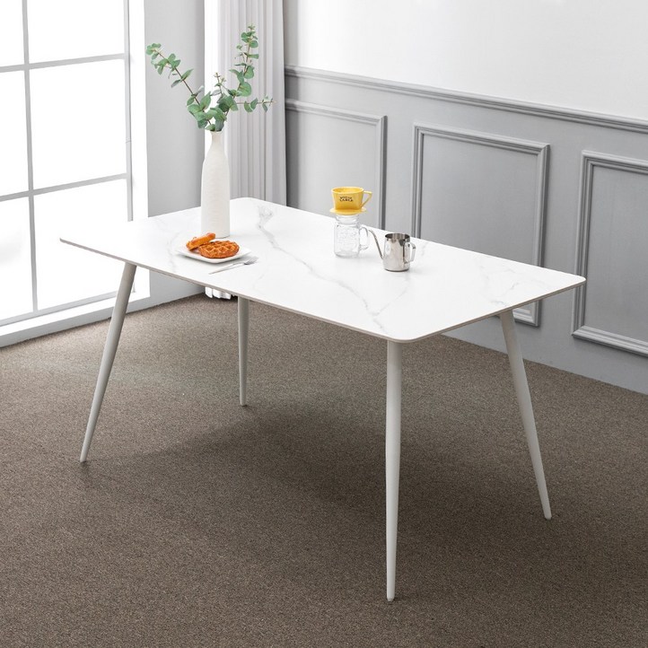 블랑스 세라믹 1400X800 사각 40R 12T 포세린 테이블, 화이트