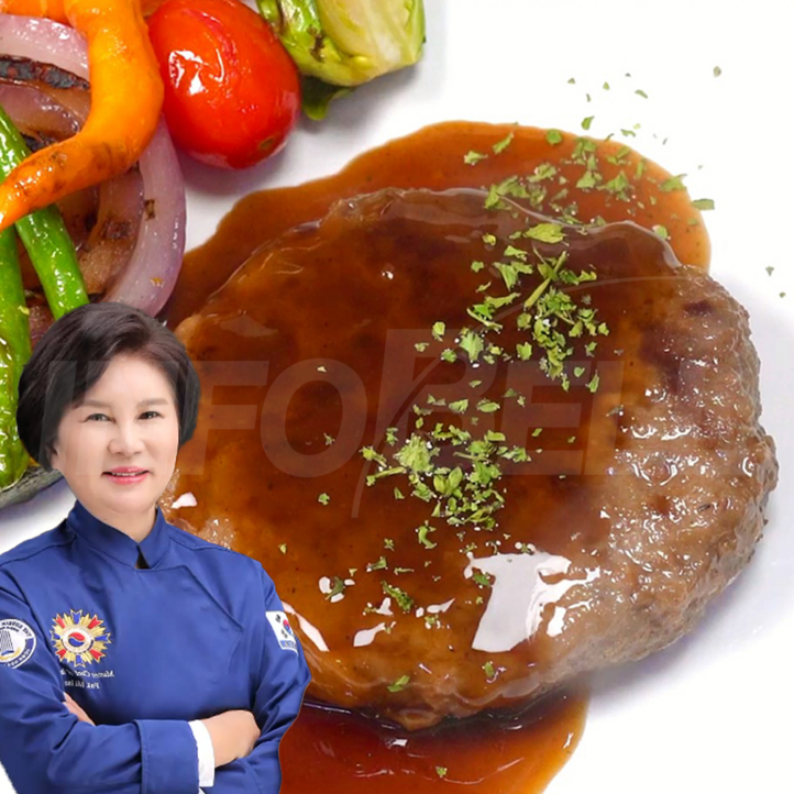 TV홈쇼핑정품 인포벨박미란 한식 명장 진미 함박 스테이크 국내산 원육 숯불 육즙가득 밥반찬 햄버그