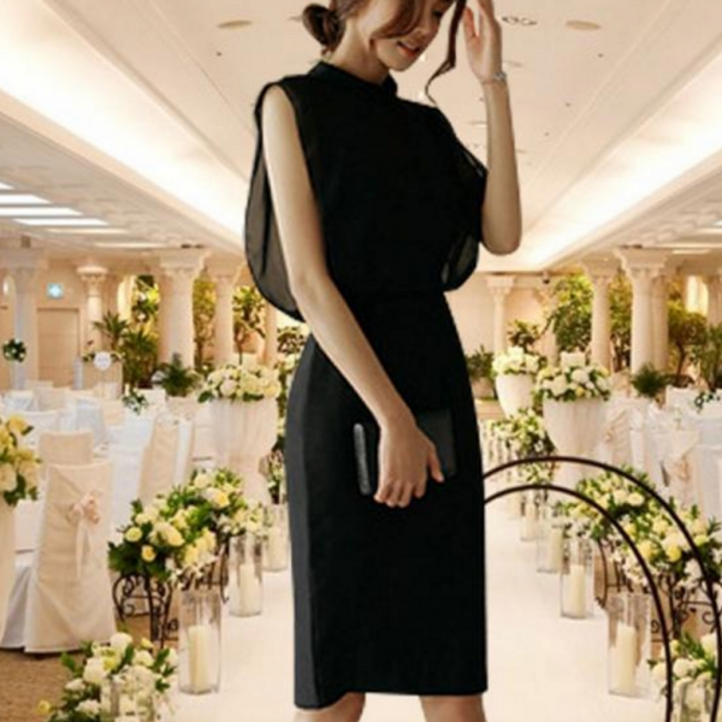 여성 원피스 슬림핏 민소매 오피스 원피스 하객룩 돌잔치 데일리 단정