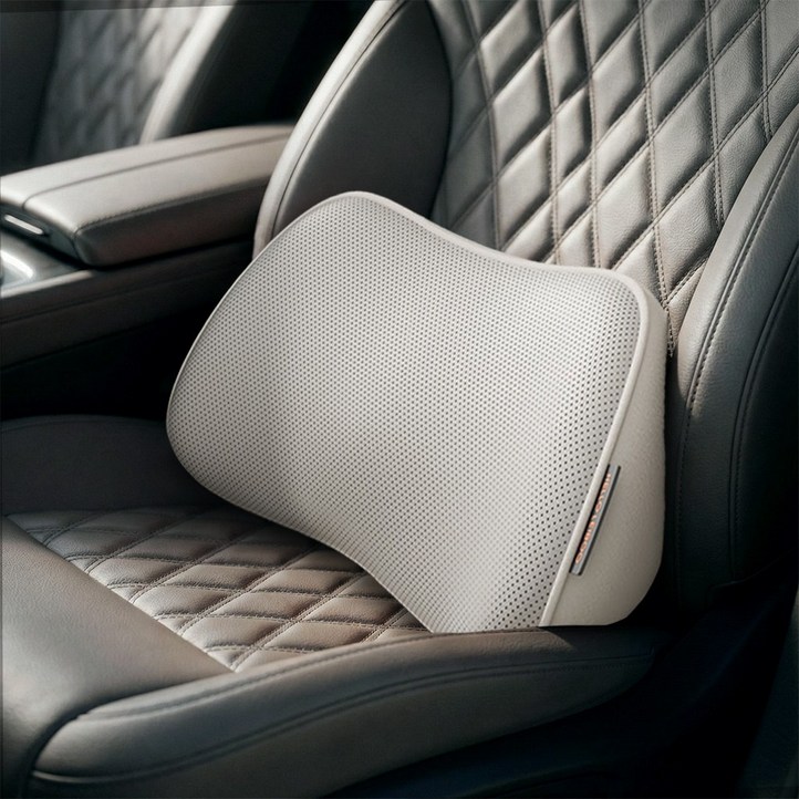 YF 자동차 메모리폼 허리쿠션 통기성 강한 차량용 요추쿠션 골반쿠션, 1개, 화이트