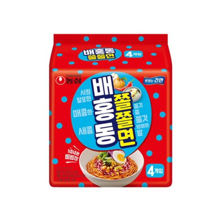 농심 배홍동 쫄쫄면 4입 x 2개총 8봉