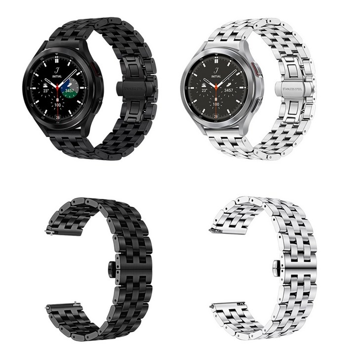 SMR920R910R9005 갤럭시워치5 40 44 프로45MM 고급 클래식 메탈 시계줄 스트랩 밴드, 블랙