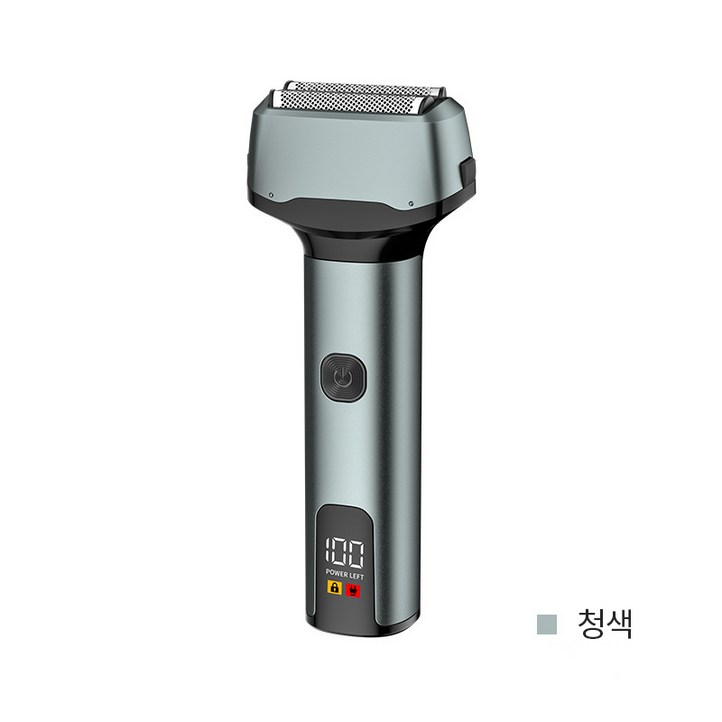 3중날 전기면도기 남자용 방수 면도기, 청록색