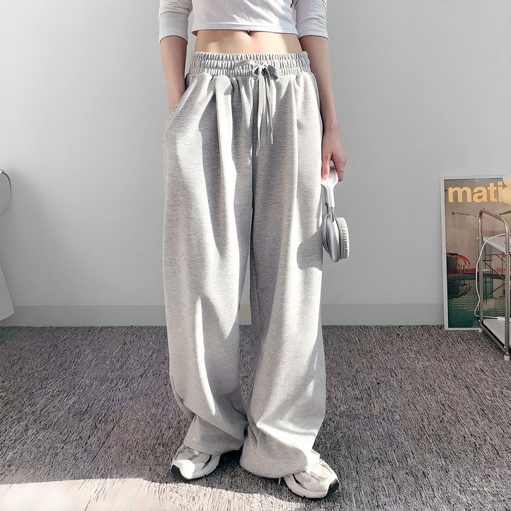 자체제작 어브라운 여성 데일리 핀턱 와이드 트레이닝 팬츠