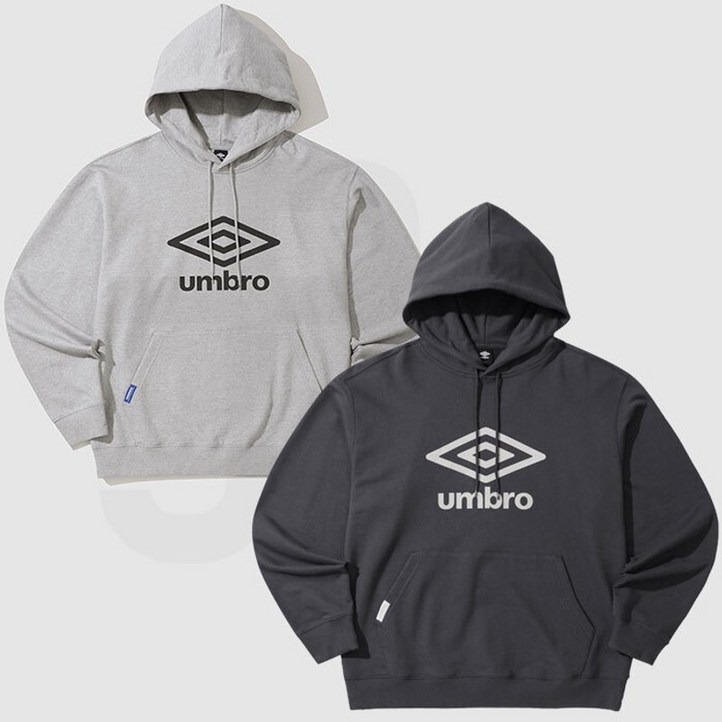 엄브로  에센셜 빅 로고 프렌치테리 후드 티셔츠 UP123CHD18