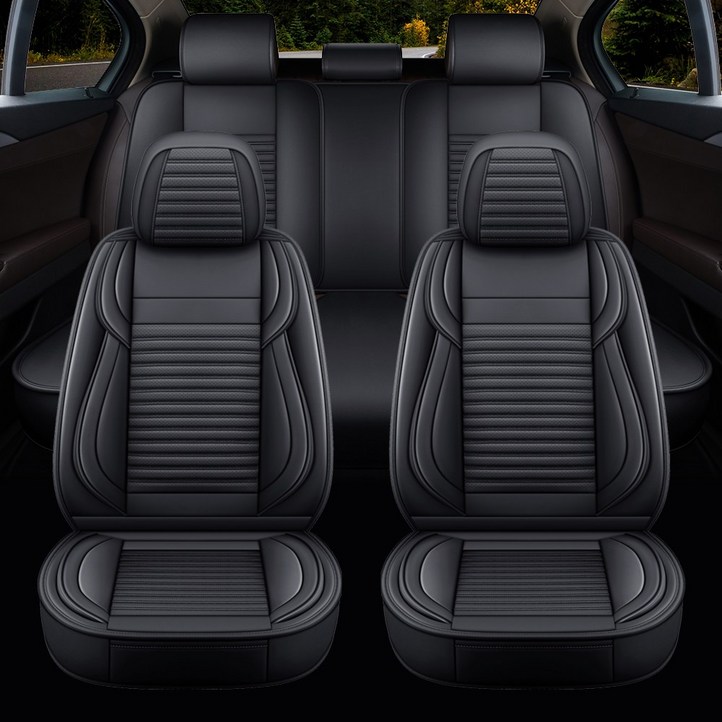 Novaseed 프리미엄 카시트 커버, 대중소형 4도어 승용차, SUV 등, 통기성 좋음미끄럼 방지방수, 사계절 통용, 스포츠 스타일 시트 커버, Black, 1개