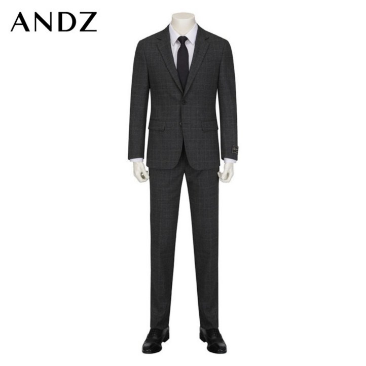백화점 앤드지 남자 브라운 차콜 쉐도우 체크 패턴 울 스판 정장 셋업 BJD3SB31103 248854