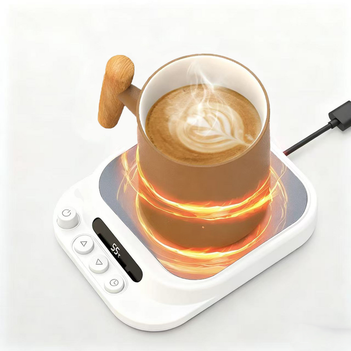HULULU 스마트 usb 보온 컵워머 7단 온도조절 머그워머 컵받침대, 1개, 화이트