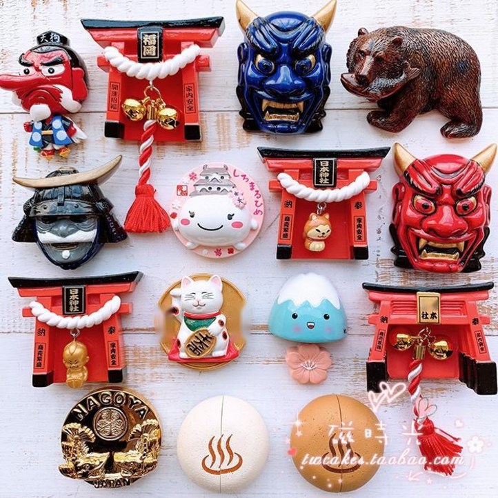 행운을 부르는 후쿠오카마그넷 마네키네코 일본 신사 냉장고자석