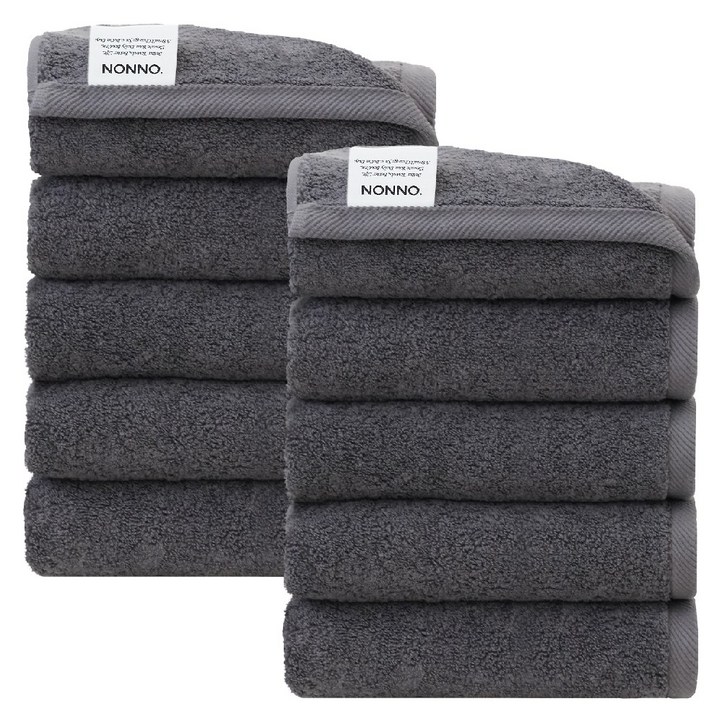 NONNO 국내생산 호텔수건 200g 40수 코마사, 진그레이, 10개