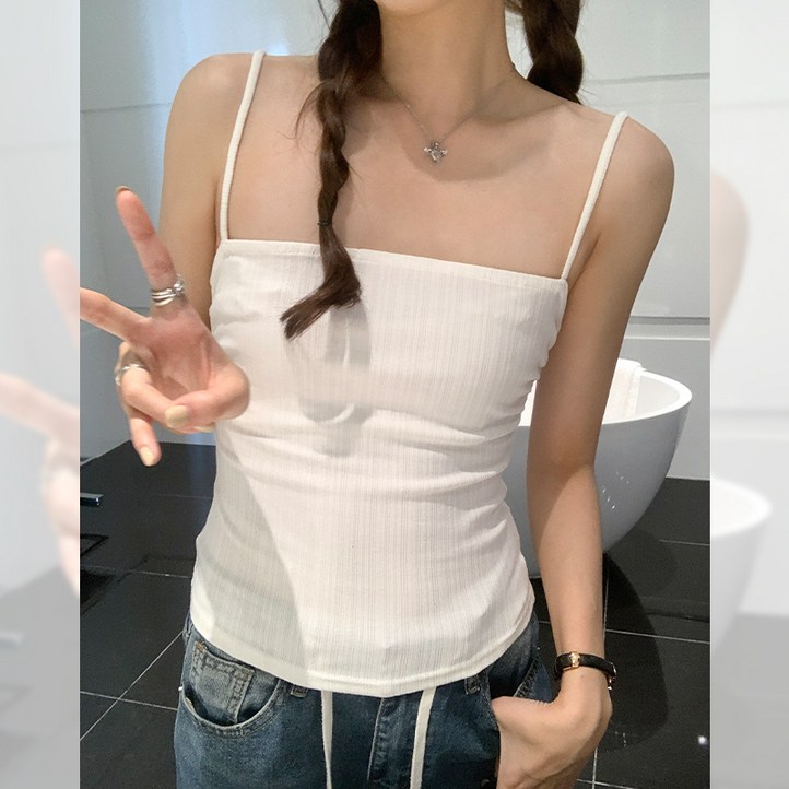순욕풍 소박한 디자인감 타이트 솔리드 나시 이너웨어 레깅스