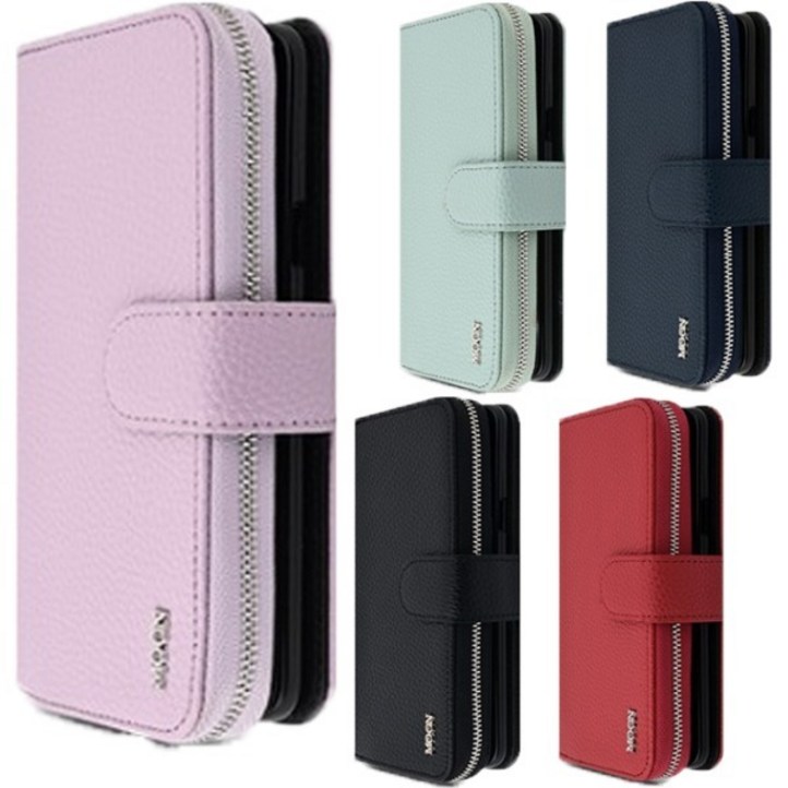 갤럭시A42 케이스 지갑 가죽 카드 수납 포켓 다이어리 플러스 더문 지퍼