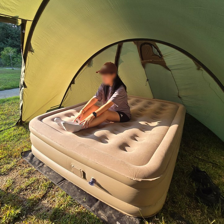 위드차차차 에어매트 캠핑 자충 매트 매트리스 더블 에어매트 더블 40cm