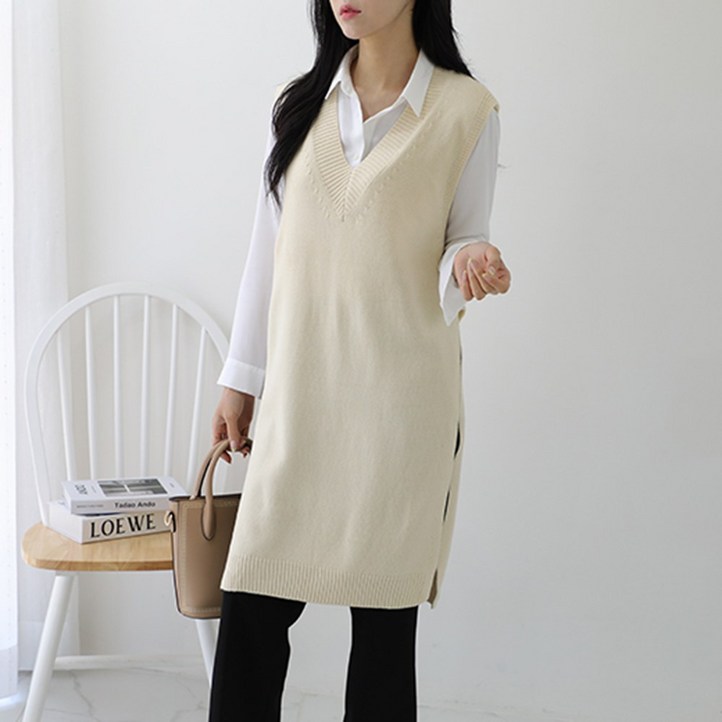 밍키비 여성니트롱조끼레이어드가을가디건겨울