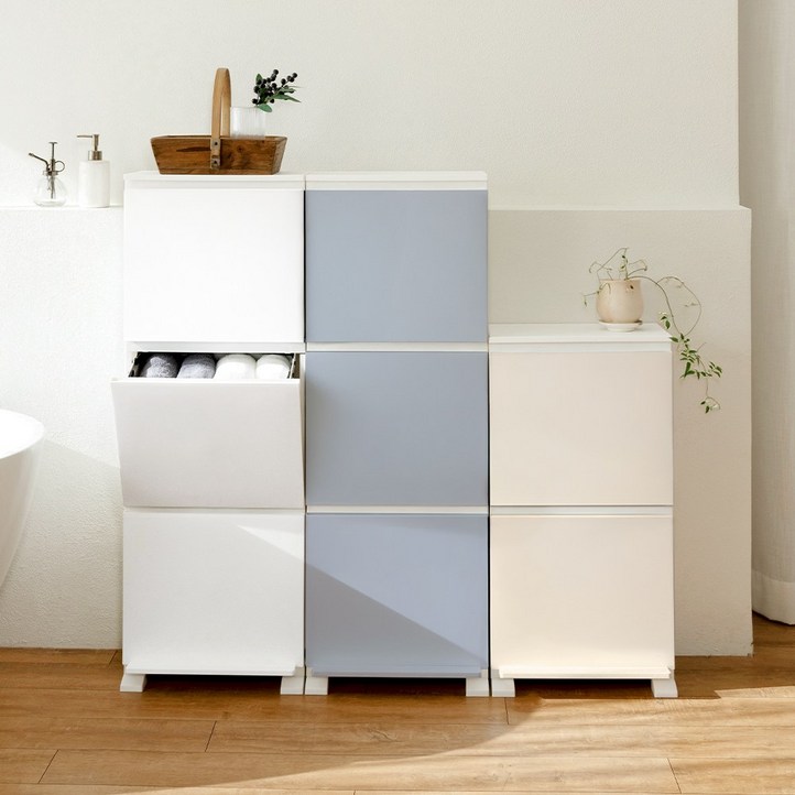 모다리빙 국내제조 틈새수납장 슬림수납장 분리수거함, 1개, 화이트