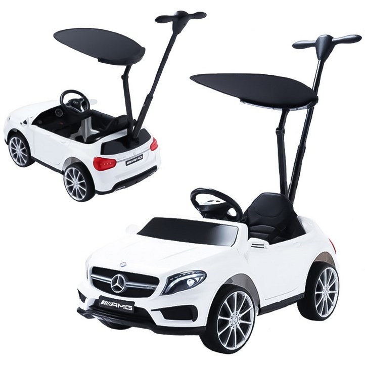몬스터토이즈 벤츠 GLA45 2IN1 전동푸쉬카 유아전동차 아기 붕붕카 무선 조종 리모컨, 화이트