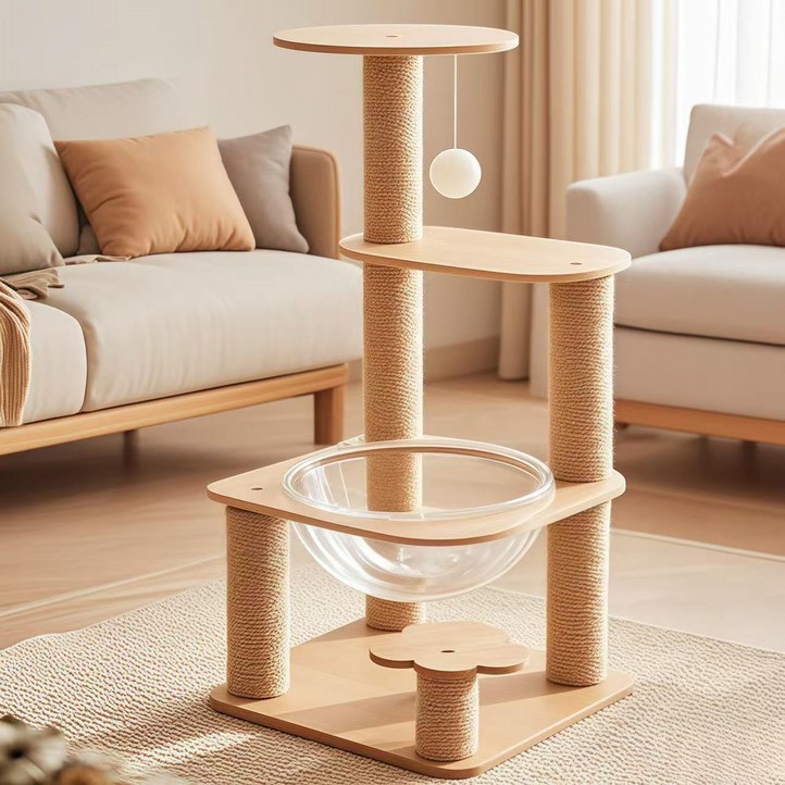 TaiStar 다묘용 고양이 타워튼튼 스크래치 포스트우주캡슐 놀이 공간T856012