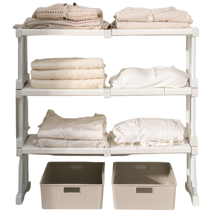 리빙공감 브링 길이조절 옷장 정리함 칸막이 선반 중형, 화이트, 1개