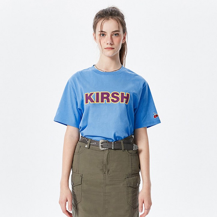 키르시 여성용 HEADLINE LOGO 반팔 티셔츠
