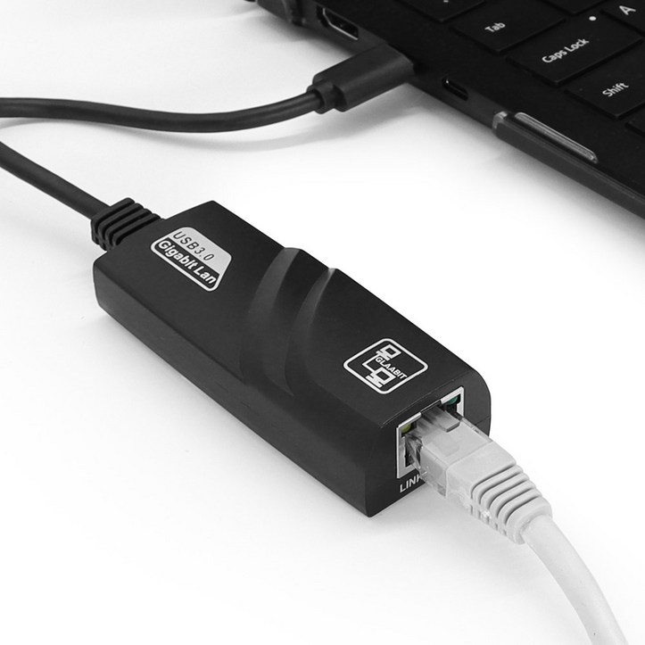 데이웍스 노트북 유선 랜카드 C타입 USB 3.0 랜선 젠더 이더넷 어댑터 RJ45, 단품