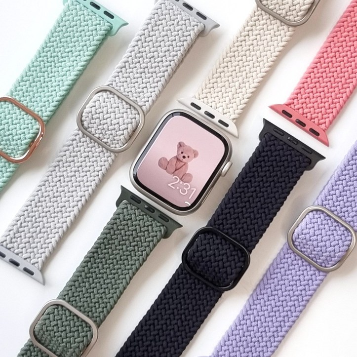 영스피플 애플워치 호환 버클 브레이드 솔로루프 3 6 7 8 9 SE 2 나일론 스트랩 38 40 41 42 44 45 밴드