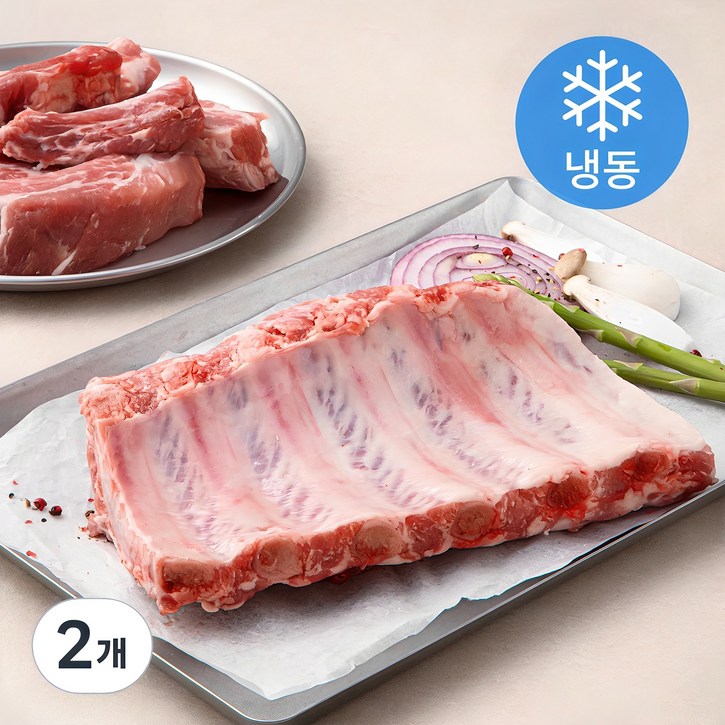 로켓프레시 푸드장 미국산 돼지 등갈비 냉동, 1kg, 2개 로켓프레시 푸드장 미국산 돼지 등갈비 냉동, 1kg, 2개