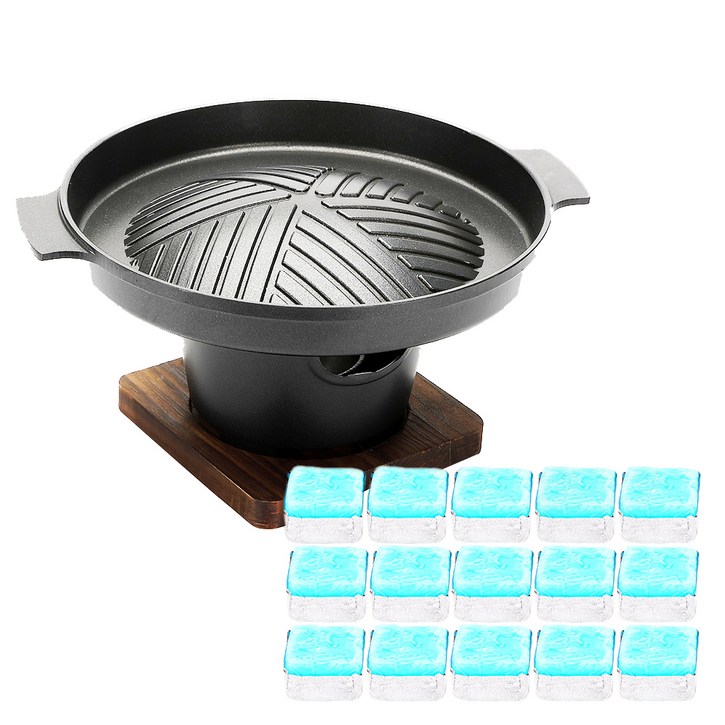 뉴비아 더블 미니화로 NEWVIAMB1100  에탄올고체연료 30g x 15p 세트, 1세트, 22 x 22 x 2.8 cm