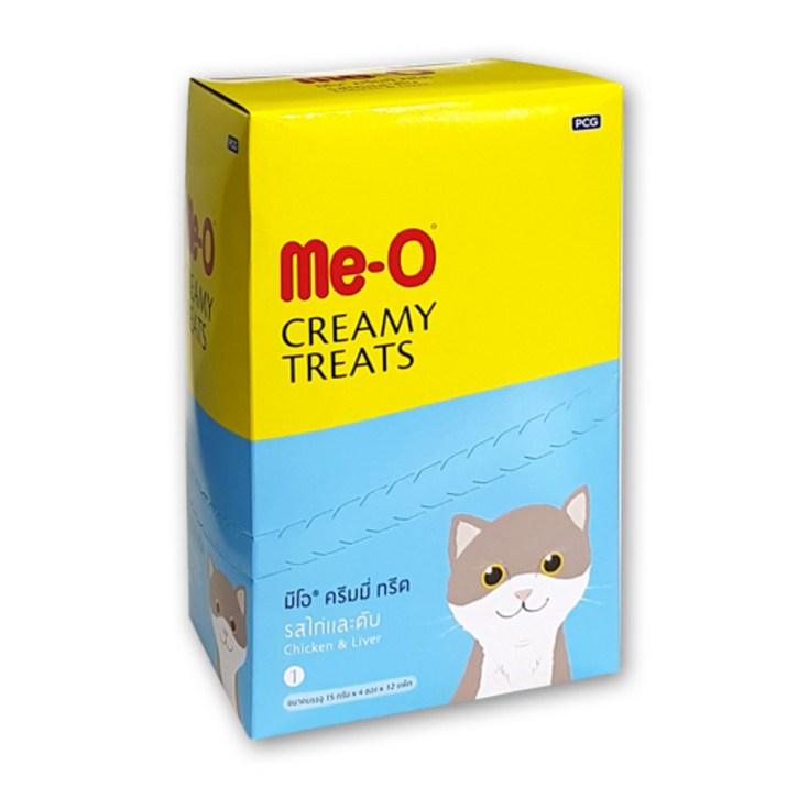 MeO 크리미 짜먹는 고양이 간식, 치킨 리버, 60g, 96개