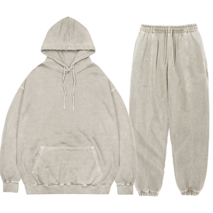 레이먼 남성용 프린 피그먼트 후드티  밴딩조거팬츠 세트