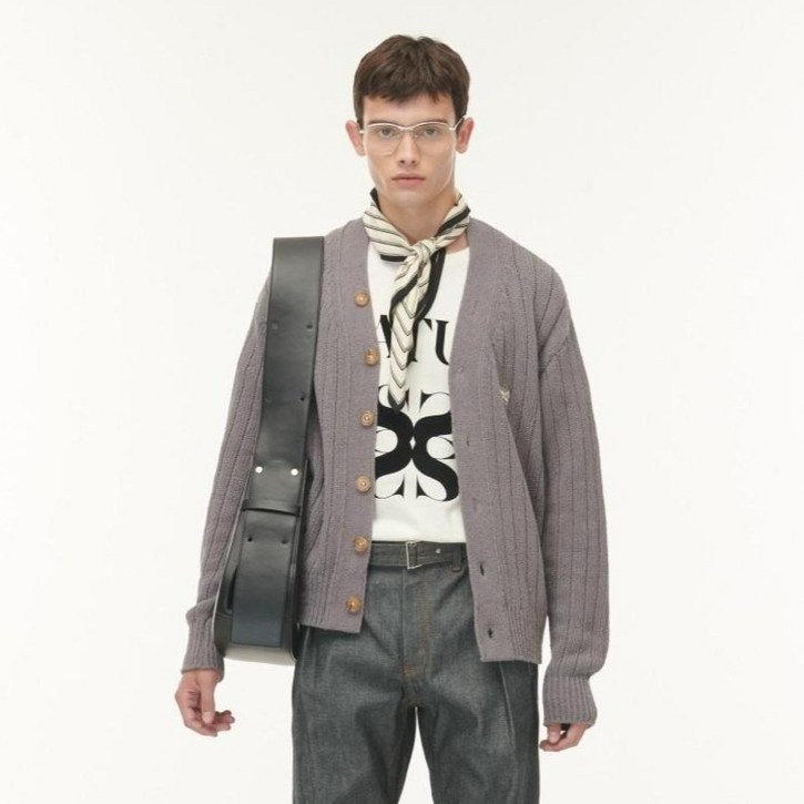 세터 남녀공용 파로 오버 사이즈 부클 가디건 SA223MKC42