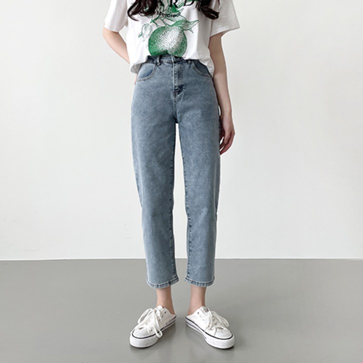 잘빠진 여성용 숏/베이직/롱 기장별 보이핏 스판 데님 팬츠