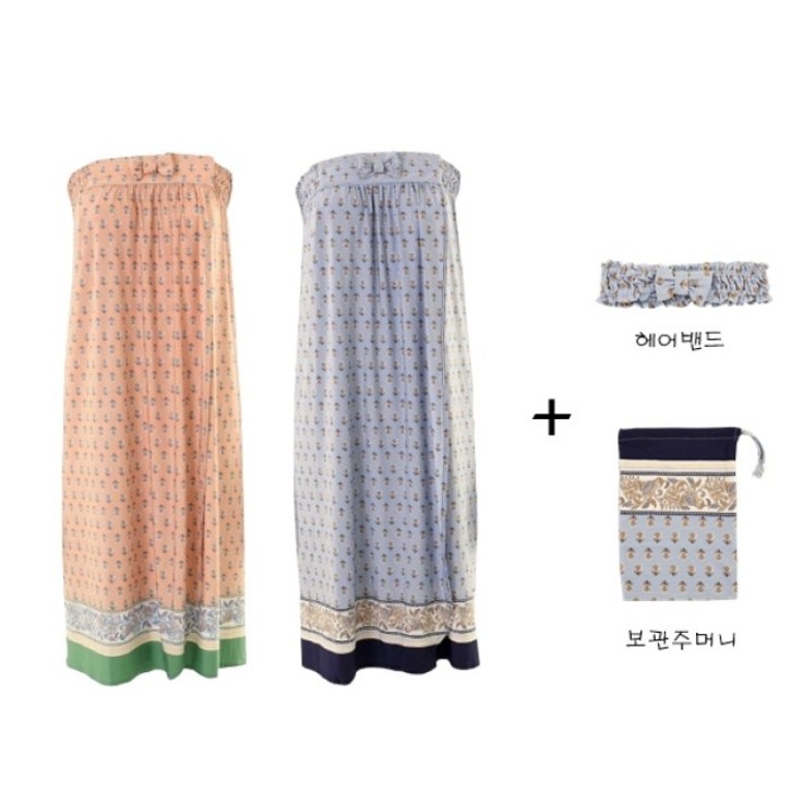 [백화점] [비너스]찰랑찰랑 가볍고 휴대하기 편한 보더나염 골프가운 샤워가운VGN7124L 137931