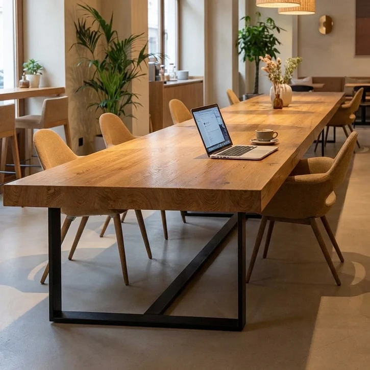 오비아 원목 대형 우드슬랩 테이블 거실 식탁