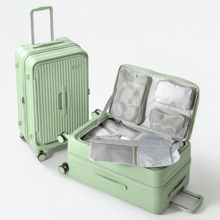 100%pc 전면 개방형 캐리어 확장형 대용량 캐리어 대형 여행 트렁크 가방 tsa락