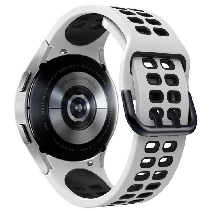 Fegwilde 갤럭시워치 호환 익스트림 스포츠 실리콘 날개형 스트랩 워치 766클래식55골프4클래식 40mm 44mm 45mm 43mm 47mm 42mm 46mm, 흰색블랙