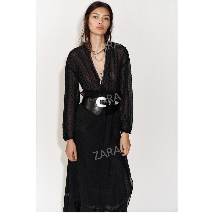 자라 블랙 도트 폴카 여름 원피스 2207809