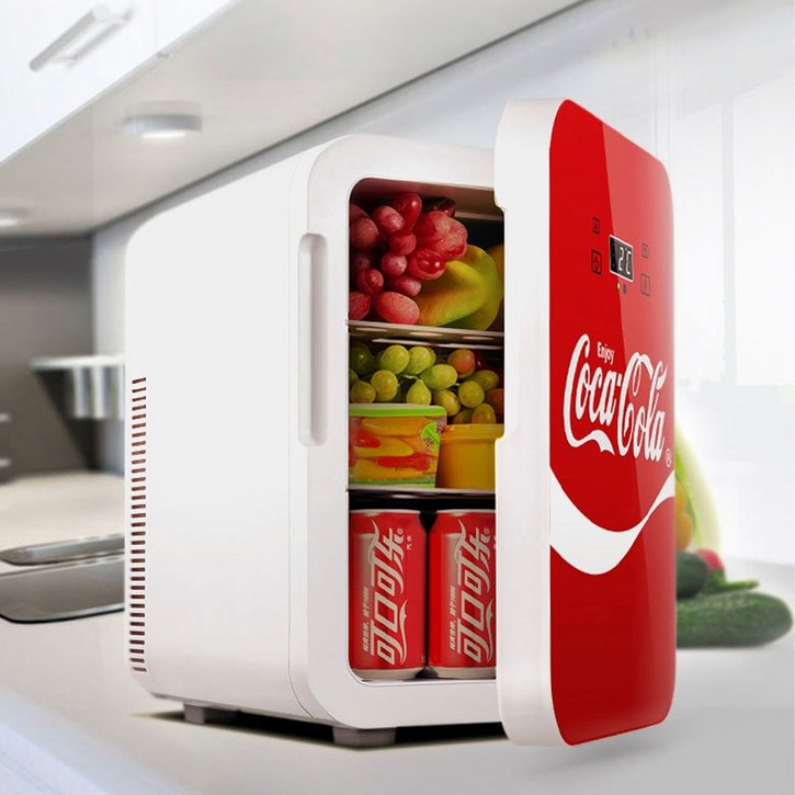 COUWIN 코카콜라 냉장고 소형 사무실 1인 작은 레트로 미니 예쁜 음료수 냉장고