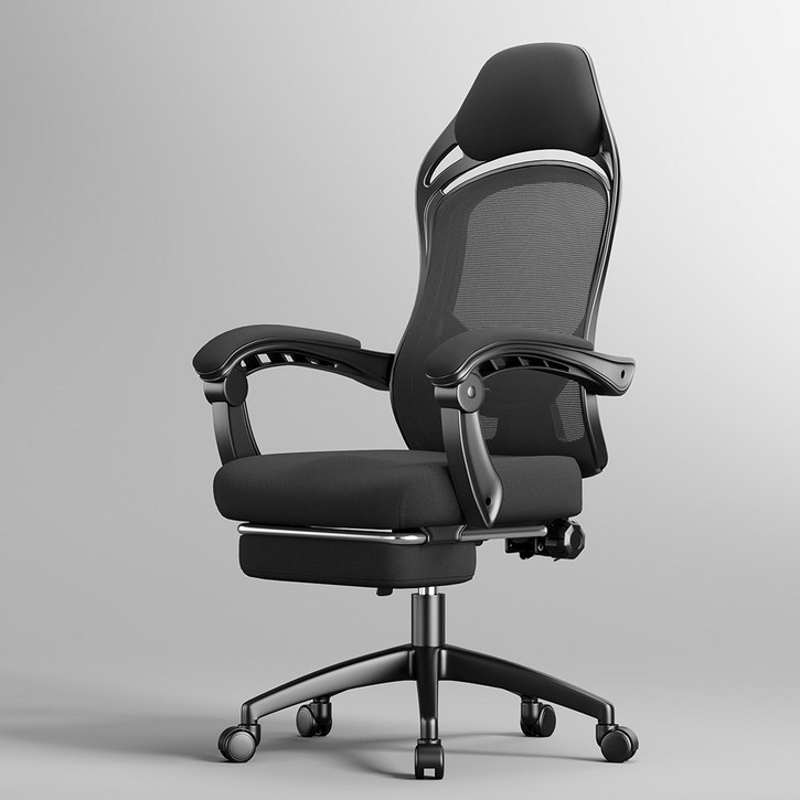 Arcbliss 사무용 푹신한 메쉬 컴퓨터 의자 160도 틸팅 가능, 블랙+블랙