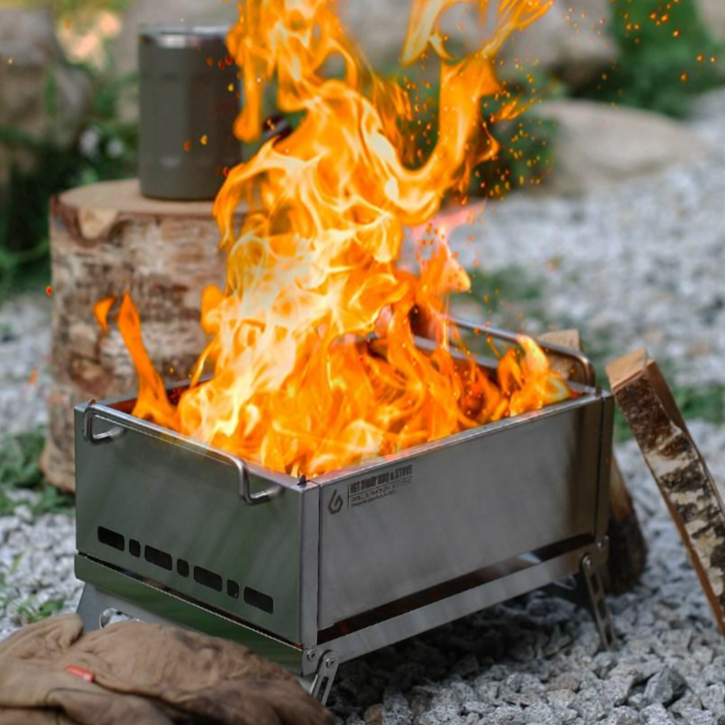 캠핑몽 IGT 3WAY 바베큐그릴 화로대 훈제박스 숯불 야외 캠핑 불멍 스텐 접이식 휴대용 이중 연소, 1개