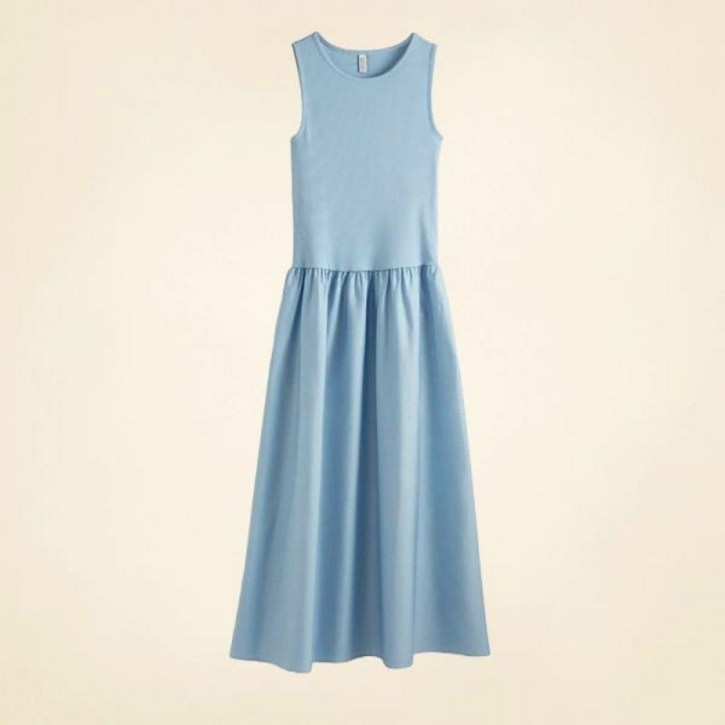 앤아더스토리즈 W 탱크 탑 미디 드레스 BLUE