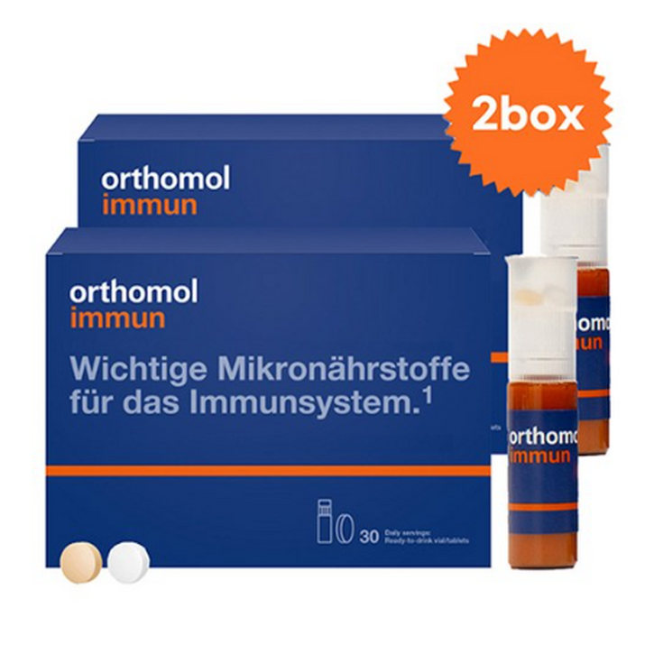 오쏘몰 이뮨 30일 1+1 2박스 orthomol 독일 종합비타민(드링크+정제) 9